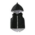Eashery Lightweight Jacket for Boys Kids Coat Warm Hooded Parka Jacket Long Sleeve Cotton Pullover Tops Boys Outerwear Jackets (Black 18-24 Months)