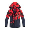 Eashery Boys Windbreaker Jacket Knit Sleeve Denim Jacket Winter Warm Shirt Sweater Tops Toddler Jacket (Red 6-7 Years)