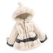 Eashery Girls Winter Jacket Baby Outerwear Toddler Baby Girl Winter Jacket Long Sleeve Cotton Pullover Tops Toddler Girls Jackets (Beige 3-4 Years)