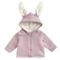 Eashery Kids Baby Girls Boys Jacket Knit Sleeve Denim Jacket Fall Winter Pullover Tops Toddler Boy Jackets (Pink 6-12 Months)