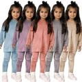 Godderr 12M-7Y Girls Gold Velvet Pajamas Leggings Set for Baby Toddler Kids Long Sleeve Pajamas Leggings Outfit Solid Color Crew Neck Bodysuit