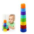 LNGOOR 8 Pieces Stacking Cups for Toddlers Rainbow Colors Cups Baby Stacking Toy for 6 Months and Up Nesting Cups for Boys & Girls 1 2 3 Years Old