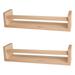 2Pcs Bookshelf Natural Wood Floating Wall Bookshelf Nursery Shelves for Wall Bathroom Decor Kitchen Spice Rack