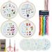 4Pcs Embroidery Starter Kit for Beginners Adults Colorful Patterns Embroidery Stitch Kit Ergonomic Embroidery Stitch Practice Kit with Embroidery Hoop Scissors Thread Needles for Craft