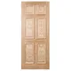Colonial 6 Panel Unglazed Hardwood Veneer External Front Door, (H)2032mm (W)813mm