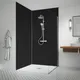 Splashwall Gloss Black Fixed Tongue & Groove Shower Wall Panel (H)244Cm (W)122Cm (T)0.3Cm