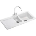 Franke Livorno White Ceramic 1.5 Bowl Kitchen Sink 500mm X 1000mm