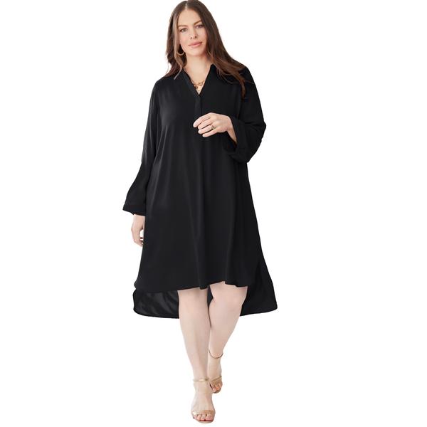 plus-size-womens-mandarin-shirt-dress-by-soft-focus-in-black--size-14-w-/