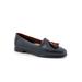 Wide Width Women's Liz Tassel Loafer by Trotters in Navy (Size 8 1/2 W)