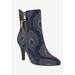 Wide Width Women's Claudette Bootie by Bellini in Navy Gold Combo (Size 11 W)