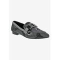 Wide Width Women's Felix Casual Flat by Bellini in Black Silver Combo (Size 12 W)