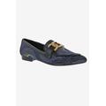 Wide Width Women's Felix Casual Flat by Bellini in Navy Gold Combo (Size 11 W)