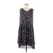 William Rast Casual Dress - A-Line Scoop Neck Sleeveless: Black Floral Dresses - Women's Size Medium