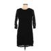 Forever 21 Casual Dress - Shift Crew Neck 3/4 sleeves: Black Print Dresses - Women's Size Medium