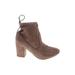 Delicious Ankle Boots: Brown Print Shoes - Women's Size 7 1/2 - Almond Toe