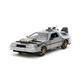 Jada Toys - Time Machine - Back to The Future 3, Modellauto aus Metall, 1:24, Türen zum Öffnen, LED Licht, Version mit braunen Felgen, 20 cm, Silber