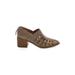 1.State Heels: Loafers Chunky Heel Casual Brown Print Shoes - Women's Size 7 - Almond Toe