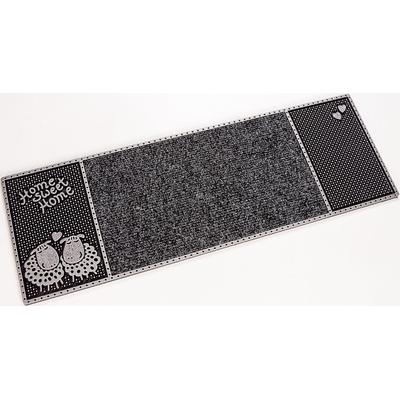 Fußmatte HOME2FASHION "CC Clean Merino" Gr. 15, grau (anthrazit), B:25cm H:8mm L:75cm, TPE-VC, Teppiche, schmale Schmutzfangmatte, mit Spruch, robust, In- und Outdoor geeignet Image