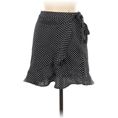 Nasty Gal Inc. Casual Fit & Flare Skirt Knee Length: Black Polka Dots Bottoms - Women's Size 6