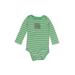 Carter's Long Sleeve Onesie: Green Print Bottoms - Size 18 Month