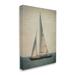 Stupell Industries Lone Sailboat People Relaxing Quiet Ocean Landscape by Graffitee Studios - Wrapped Canvas Painting Canvas in White | Wayfair