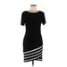 Christin Michaels Casual Dress - Sheath: Black Solid Dresses - Women's Size Medium