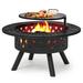 Red Barrel Studio® 24" H x 38" W Iron Wood Burning Outdoor Fire Pit Cast Iron in Black/Brown/Gray | 24 H x 38 W x 38 D in | Wayfair