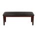 Red Barrel Studio® Kanli Fabric Upholstered Bench Faux Leather/Wood/Leather in Brown/Red | 19 H x 48 W x 16 D in | Wayfair
