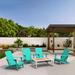 Rosecliff Heights Cambelle 5 Piece Multiple Chairs Seating Group in Blue/Brown/White | Outdoor Furniture | Wayfair 39056803191F4F7AB92B055309653C9F