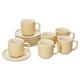 6er Set Jasper Vanille Espressotasse mit Untertasse aus Steingut - 6x 410808 + 6x 410815