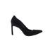 Stuart Weitzman Heels: Slip On Stilleto Minimalist Black Print Shoes - Women's Size 6 - Pointed Toe