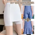 Women Double-layer Ice Silk Safety Pants Summer Boyshorts Seamless Skirt Shorts Anti-slip Underwear