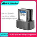 Docking Station HDD UnionSine Dual Bay con Clone Offline da SATA a USB 3.0 Docking Station Clone HDD per custodia HDD SSD da 2.5/3.5''