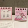 2024 Cartoon Pink Cat Desk Calendar Mini Cute Standing Flip Desktop Calendar piccolo calendario