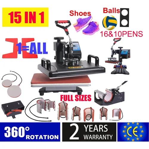 15 in 1 Hitze Presse Maschine/Sublimation Maschine Wärme Drücken Drucker für T-shirts