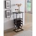 Freestanding Floor Wine Rack Console Table with Glass Holder, Wine Holder Stand for 9 Bottles, Pewter/Marble