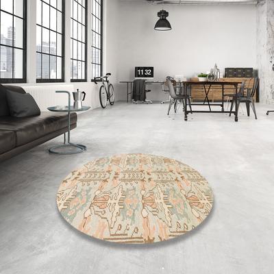 Ahgly Company Machine Washable Abstract Brown Sugar Brown Area Rugs