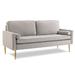 Velvet Couch, Stylish 3 Seater Loveseat Sofa with Upholstered Velvet Material, Button Tufted Sofa for Living Room
