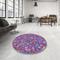 Ahgly Company Machine Washable Transitional Medium Violet Red Pink Area Rugs