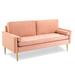 Velvet Couch, Stylish 3 Seater Loveseat Sofa with Upholstered Velvet Material, Button Tufted Sofa for Living Room