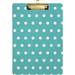 Hyjoy Turquoise Polka Dots Clipboard Acrylic Standard A4 Letter Size Clip Board with Low Profile Clip for Office Classroom Doctor Nurse and Teacher