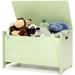 Wooden Toy Box Kids Large Trunk Chest w/ Safety Hinge & Handles Flip-Top Storage Organizer for Childrenâ€™s Playroom Bedroom Living Room Entryway (Green)