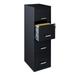 Pemberly Row 18 4-Drawer Modern Metal File Cabinet w/ Glide Suspension in Black