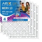 16x20x1 Air Filter MERV 11 Comparable to MPR 1000 MPR 1200 & FPR 7 Electrostatic Pleated Air Conditioner Filter 6 Pack HVAC Premium USA Made 16x20x1 Furnace Filters by AIRX FILTERS WICKED CLEAN AIR.