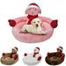 KYAIGUO Winter Dogs Bed/Cats Bed for Small Medium Dogs Super Cozy Christmas Elevated Dog Bed Warm Pet Bed Calming Cat & Puppy Bed