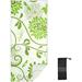 Hyjoy White and Green Floral Microfiber Beach Towels 71x31in Dragonfly Pattern Sand Free Beach Towel Quick Dry Beach Towel Extra Large Beach Towels for Adults Kids Travel Towel Camping Towel