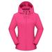 snowsong Womens Jacket Fall Outfits Ladies Solid Hooded Slim Pocket Single Layer Outdoor Jacket Mountaineering Jacket Raincoat Windbreaker Jacket Womens Coats Hot pink XL