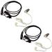 HQRP 2-Pack 2 Pin Acoustic Tube Earpiece Headsets Mic for Cobra Radio Devices FRS235 / FRS250 / FRS250