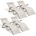 Crestlive Products 4-Piece Outdoor Patio Portable Folding Reclining Chaise Lounge Chairs - 69.09 L * 24.61 W * 26 H Beige