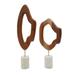 CC Home Furnishings Wooden Sculpture Statuary on a Marble Base - 22.5 - Brown and White - 2ct